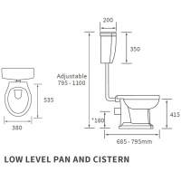 Shetland High Level Toilet & Sea Green Soft Close Seat