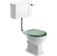 Shetland Low Level Toilet & Sage Green Soft Close Seat