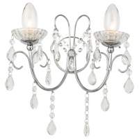 Shetland 2 Arm Chandelier Wall Light - Chrome