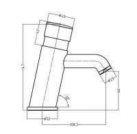 Skara Single Push Button Basin Tap Inc. Hot & Cold Indices