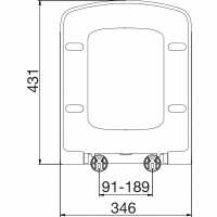 Square Soft Close Seat Tapered Edge Top-fix - NCH198 - Nuie