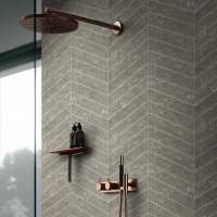 Casual Grey Chevron Patterns Reflect Tile Wall Panels