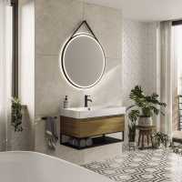 HIB Solstice 60 Brushed Brass Illuminated LED Bathroom Mirror