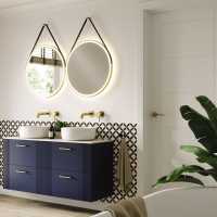 HIB Solstice 60 Black Illuminated LED Bathroom Mirror 600mm