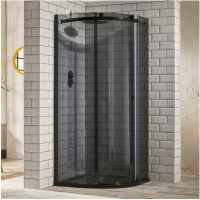 Aquaglass+ Sphere 800x800mm One Door Black Glass Quadrant Shower Enclosure