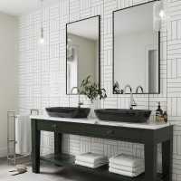 Deco Tile White / Grey - Showerwall Acrylic