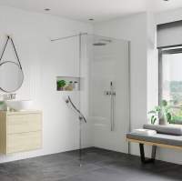 Relax 800mm Wetroom Panel & Support Bar