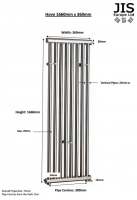 Gressingham Ladder Radiator 500 x 1600mm - Brushed Brass