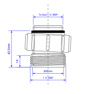 McAlpine V33L Female & Male Tee Piece & Nozzle 1 1/2" 