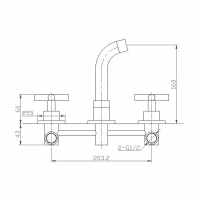 Abacus Ki Chrome Wall Mounted Single Lever Basin Mixer Tap