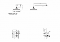 Burlington Tay Traditional Wall Mounted Bath Shower Mixer Tap Rigid Riser - Fixed Head - BT2WS