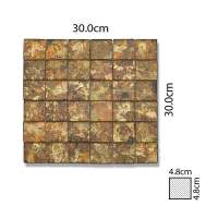 Abacus Copper Bronze Silver Mixed Glass Mosaic Tile Sheet - 300 x 300mm 