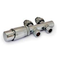 DQ Twin Star TRV Straight in Chrome Radiator Valves