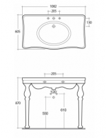 Washington Wash Basin Console 1050 1 Tap Hole - RAK Ceramics