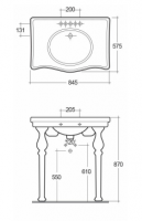 Washington Wash Basin Console 1050 3 Tap Hole - RAK Ceramics