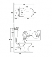 Washington High Level Cistern and WC with Soft Close Seat White - RAK Ceramics