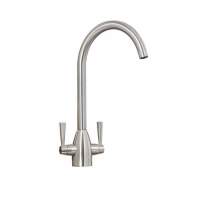 Richmond Twin Lever Kitchen Mixer Tap - Brushed Nickel