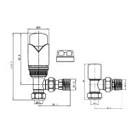 Eastbrook Angled Anthracite Thermostatic Radiator Valves TRV Inc Lockshield