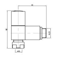 DQ Essential Cross Head Manual Angled Chrome Radiator Valves