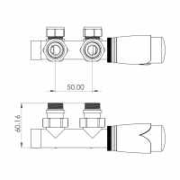 Abacus Arc Straight Radiator Valves Chrome - Pack of 2