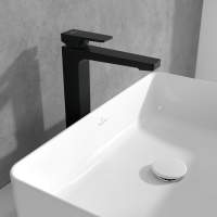 Laguna Black Matt Black & Gold High Rise Mono Basin Mixer Tap - Jaquar