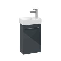 Villeroy & Boch Avento 340mm Left Hand 1 Door Bathroom Vanity Unit And Left Hand Basin - Crystal Grey 