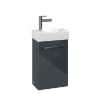 Villeroy & Boch Avento 340mm Left Hand 1 Door Bathroom Vanity Unit And Right Hand Basin - Crystal Grey