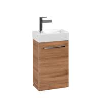 Villeroy & Boch Avento 340mm Left Hand 1 Door Bathroom Vanity Unit And Right Hand Basin - Oak Kansas