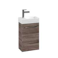 Villeroy & Boch Avento 340mm Left Hand 1 Door Bathroom Vanity Unit And Right Hand Basin - Stone Oak