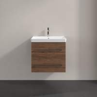 Villeroy & Boch Avento 580mm Bathroom Vanity Unit And Basin 2 Drawers Stone Oak