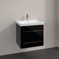 Villeroy & Boch Avento 580mm Bathroom Vanity Unit And Basin 2 Drawers Crystal Grey