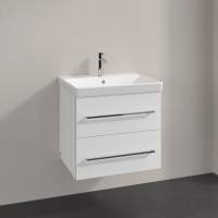 Villeroy & Boch Avento 580mm Bathroom Vanity Unit And Basin 2 Drawers Crystal Black