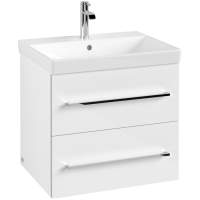 Villeroy & Boch Avento 580mm Bathroom Vanity Unit And Basin 2 Drawers Crystal White