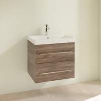 Villeroy & Boch Avento 780mm Bathroom Vanity Unit And Basin 2 Drawers Crystal Grey