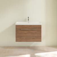 Villeroy & Boch Avento 780mm Bathroom Vanity Unit And Basin 2 Drawers Stone Oak