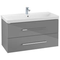 Villeroy & Boch Avento 780mm Bathroom Vanity Unit And Basin 2 Drawers Crystal Grey