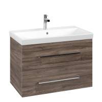 Villeroy & Boch Avento 780mm Bathroom Vanity Unit And Basin 2 Drawers Stone Oak