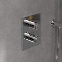 Villeroy & Boch Square Verve Thermostatic Exposed Shower Set With Riser Rail Chrome