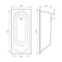 Carron Imperial 1400 x 700 Single Ended Bath With Grips - 5mm