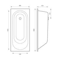 Abacus 1700 x 750mm Single Ended Bath 