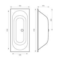 Tissino Lorenzo 1700 x 700mm Reinforced Bath With Grips