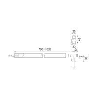 Roman Square Wetroom Glass Ceiling Support Bar For 6 to 10mm Glass - LBBKC50SQ