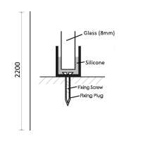 Abacus Wetroom Glass Designer Inline Corner Support Arm Brushed Nickel