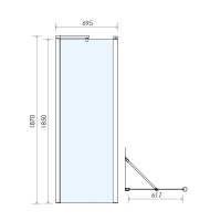 Roman Showers Select Matt Black 400 Pivoting Deflector Panel 443mm Width (8mm Glass)