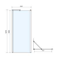 Abacus 8mm Wetroom Shower Screen Glass 1090mm