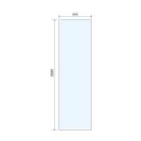 Abacus Walk In Shower Screen 700mm With Matt Black Hinged Return 350mm 