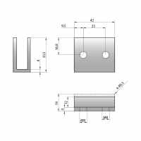 Aquadart Wetroom 10mm Glass Wall Profile & Support Arm Kit - Matt Black