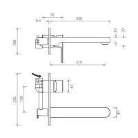 Abacus XS Wall Mounted Cross head Basin Mixer Tap