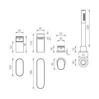 Abacus Ki 3 Hole Matt Black Deck Mounted Bath Mixer Tap