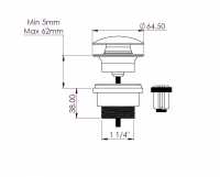 Matt Black - Sprung Basin Waste / Universal Slotted or Unslotted